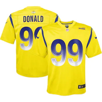 youth nike aaron donald gold los angeles rams inverted game